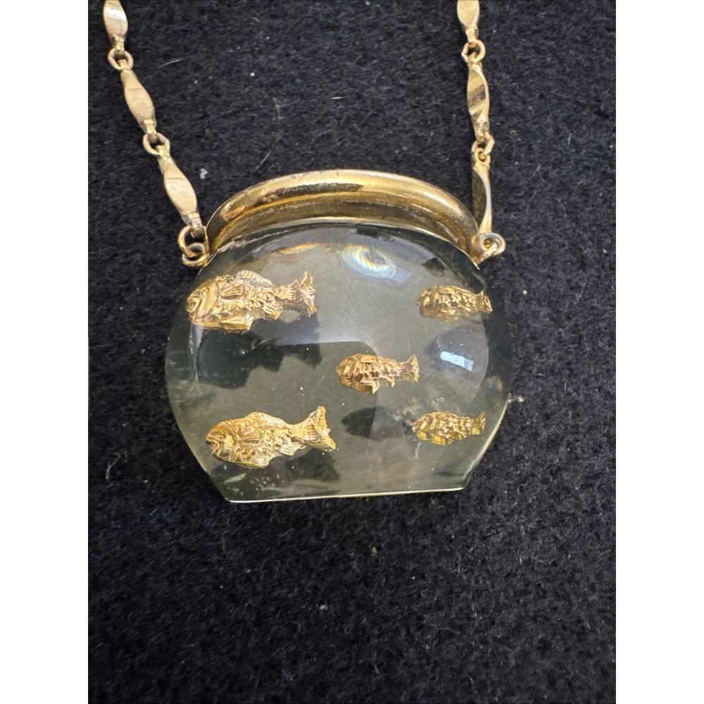 RARE VTG ICONIC BY HARRICE SIMMONS FOR CASTLECLIFF FISHJELLY BELLYBOWL NECKLACE